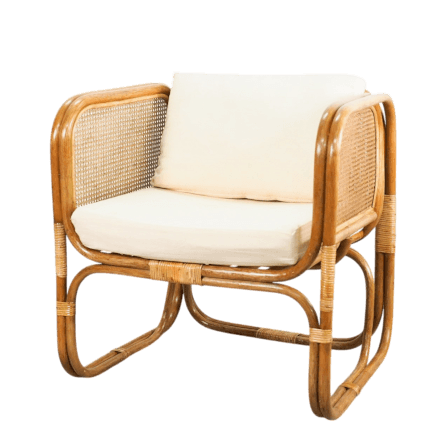 เก้าอี้พักผ่อน หวายแท้ PISAMAI รุ่น WIT LOUNGE CHAIR เก้าอี้รับแขก ทรงมินิมอล ขนาด 80*78*82 ซม. สีธรรมชาติ_0